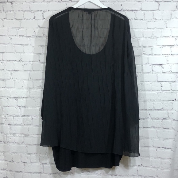Lane Bryant blouse black with sheer back - Picture 4 of 7